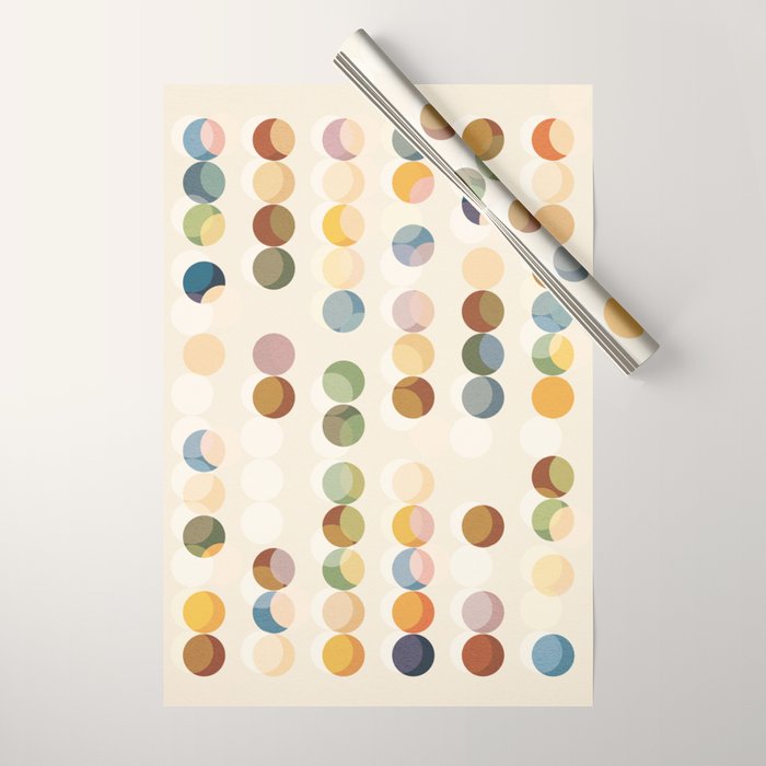 Abstract Bauhaus Dot Pattern Sophisticated Autumn Wrapping Paper Gallery Image 1
