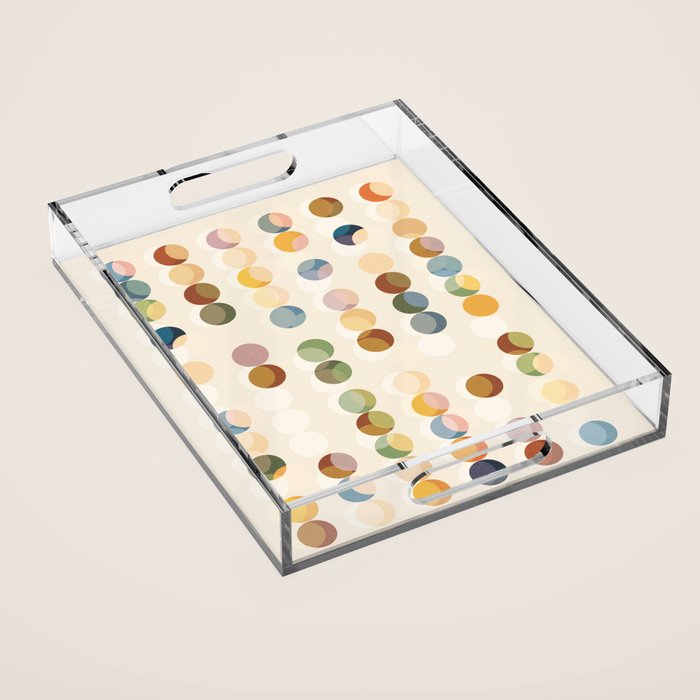 Abstract Bauhaus Dot Pattern Sophisticated Autumn Acrylic Tray Gallery Image 1