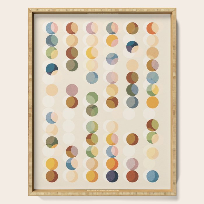 Abstract Bauhaus Dot Pattern Sophisticated Autumn Serving Tray Gallery Image 1