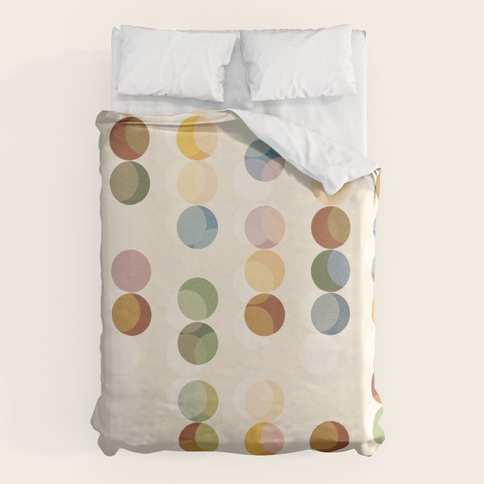 Abstract Bauhaus Dot Pattern Sophisticated Autumn Duvet Cover Gallery Image 1