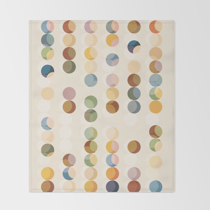 Abstract Bauhaus Dot Pattern Sophisticated Autumn Throw Blanket Gallery Image 2