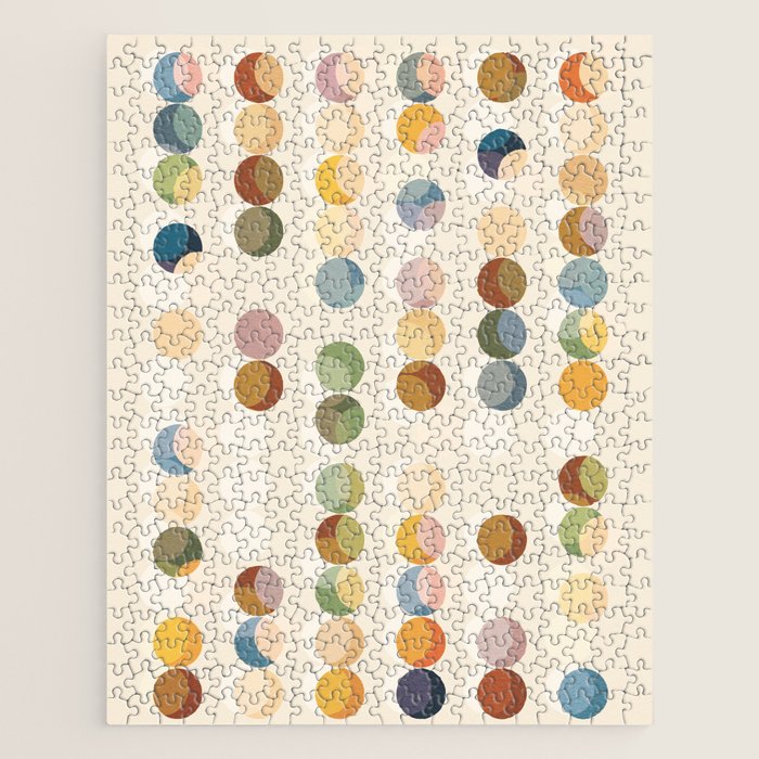 Abstract Bauhaus Dot Pattern Sophisticated Autumn Jigsaw Puzzle Gallery Image 1