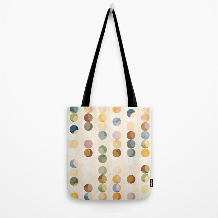 Abstract Bauhaus Dot Pattern Sophisticated Autumn Tote Bag Gallery Image 2
