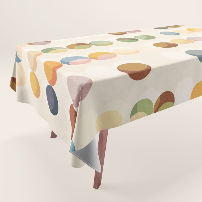 Abstract Bauhaus Dot Pattern Sophisticated Autumn Tablecloth Gallery Image 1