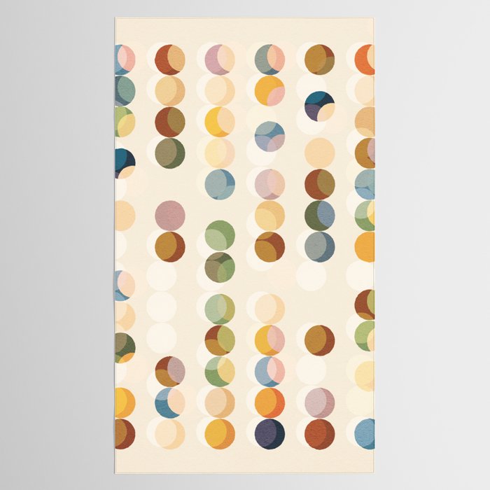 Abstract Bauhaus Dot Pattern Sophisticated Autumn Tablecloth Gallery Image 2
