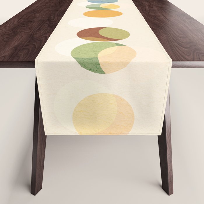 Abstract Bauhaus Dot Pattern Sophisticated Autumn Table Runner Gallery Image 1