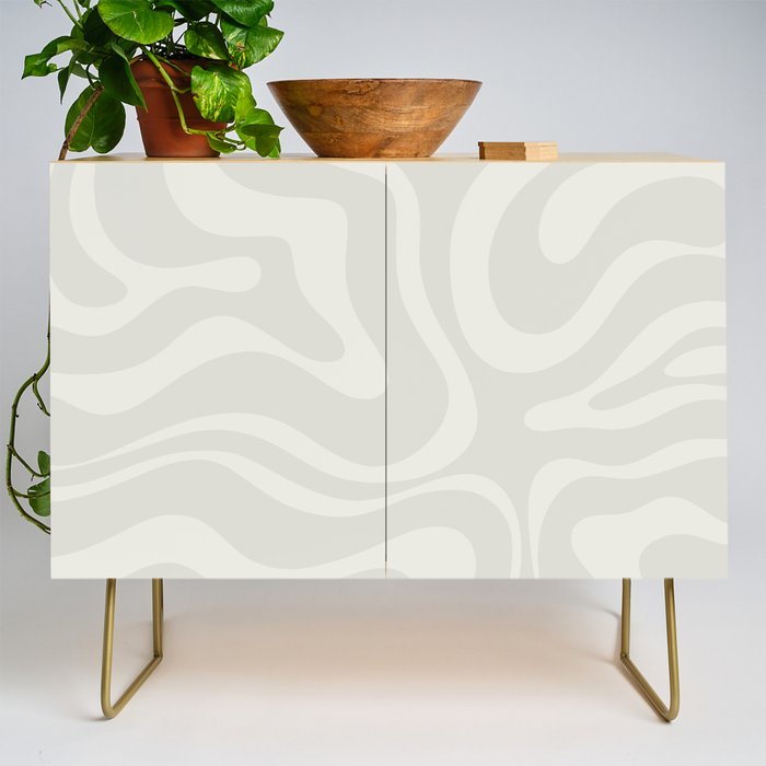 Modern Liquid Swirl Abstract in Bone Credenza Gallery Image 1