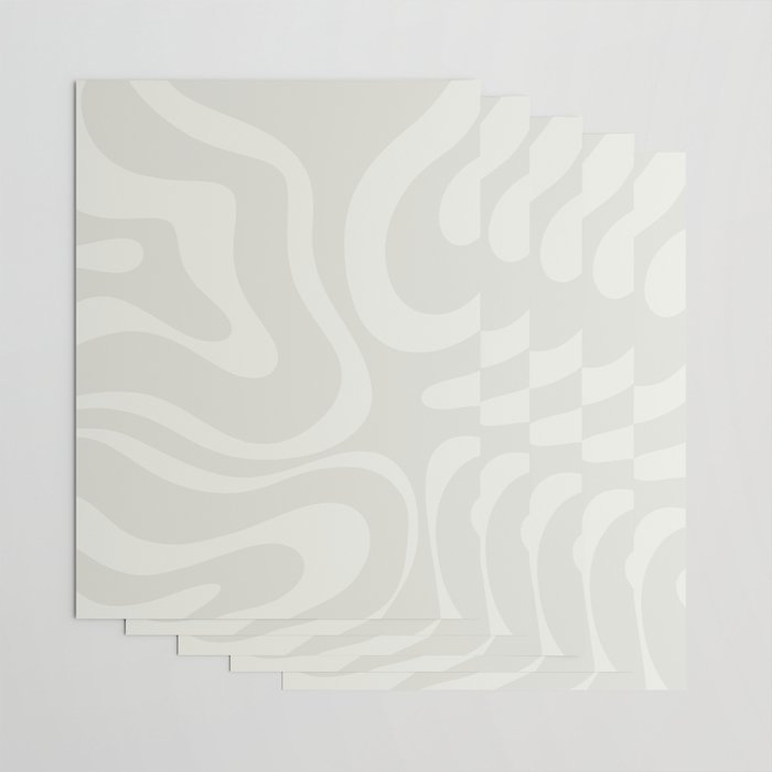 Modern Liquid Swirl Abstract in Bone Wrapping Paper Gallery Image 3