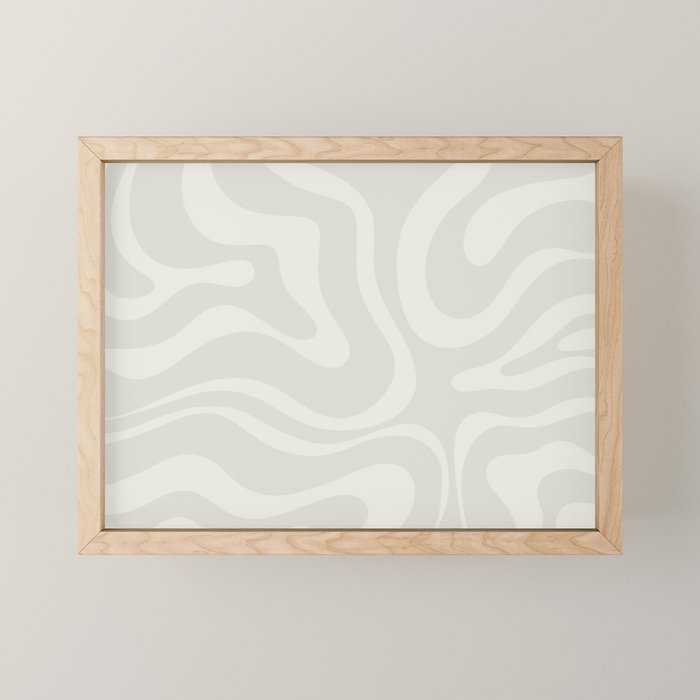Modern Liquid Swirl Abstract in Bone Mini Art Print Gallery Image 1