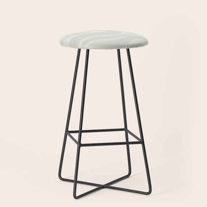 Modern Liquid Swirl Abstract in Bone Stool Gallery Image 1