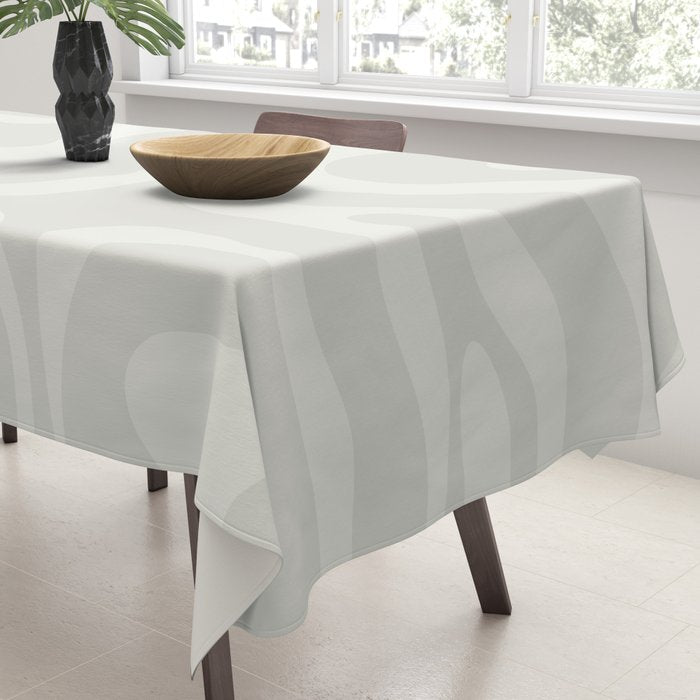 Modern Liquid Swirl Abstract in Bone Tablecloth Gallery Image 3