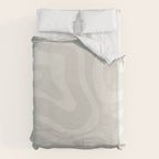 Modern Liquid Swirl Abstract in Bone Duvet Cover Gallery Image 6