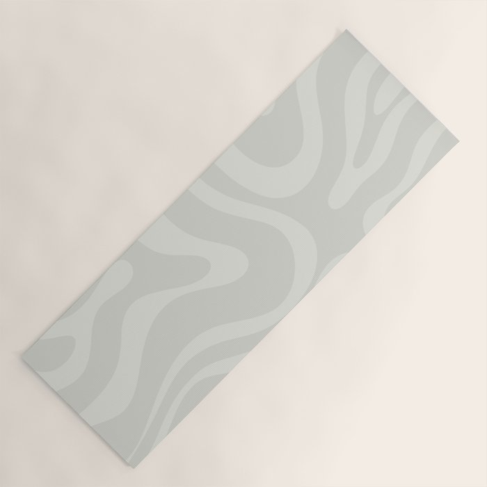 Modern Liquid Swirl Abstract in Bone Yoga Mat Gallery Image 1