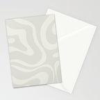 Modern Liquid Swirl Abstract in Bone Stationery Card Gallery Image 2