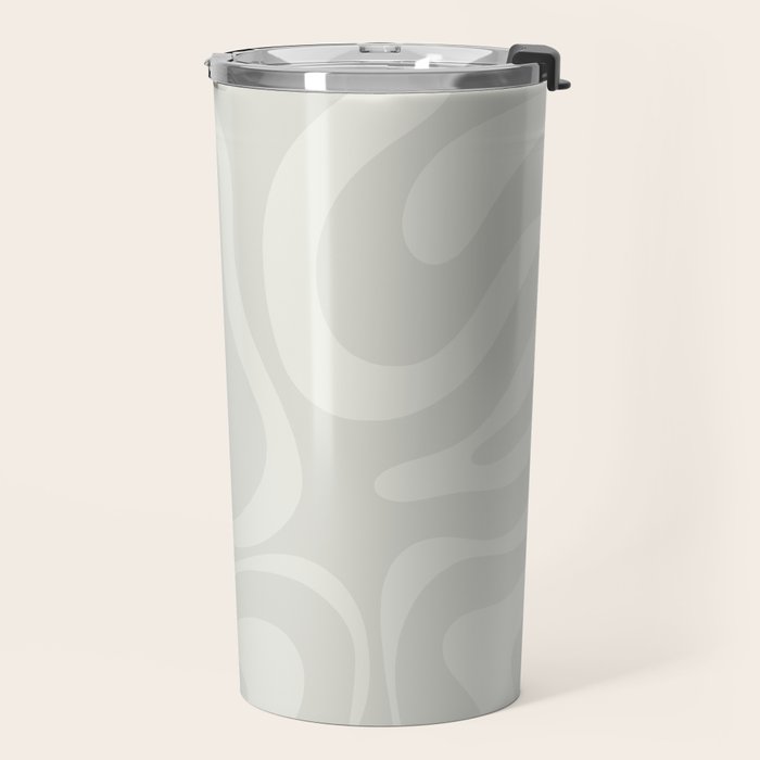 Modern Liquid Swirl Abstract in Bone Travel Mug Gallery Image 2