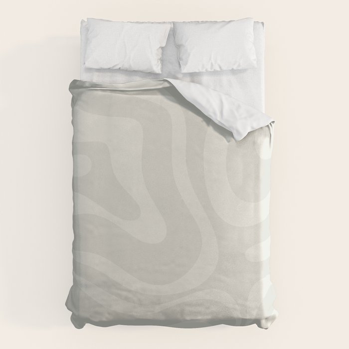 Modern Liquid Swirl Abstract in Bone Duvet Cover Gallery Image 1