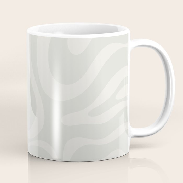 Modern Liquid Swirl Abstract in Bone Coffee Mug Gallery Image 1