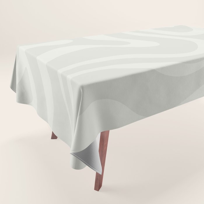 Modern Liquid Swirl Abstract in Bone Tablecloth Gallery Image 1