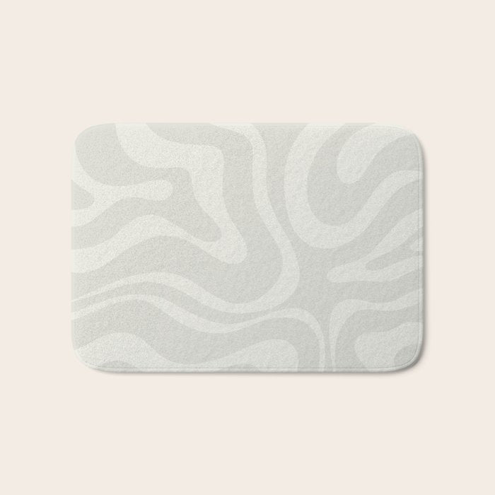 Modern Liquid Swirl Abstract in Bone Bath Mat Gallery Image 1
