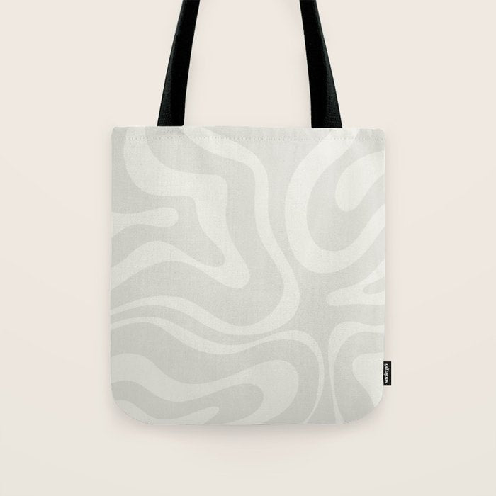 Modern Liquid Swirl Abstract in Bone Tote Bag Gallery Image 1