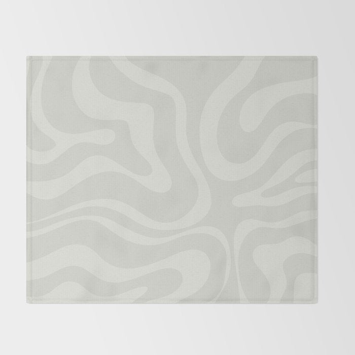 Modern Liquid Swirl Abstract in Bone Throw Blanket Gallery Image 2