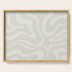 Modern Liquid Swirl Abstract in Bone Serving Tray Gallery Image 1
