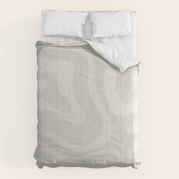 Modern Liquid Swirl Abstract in Bone Comforter Gallery Image 6