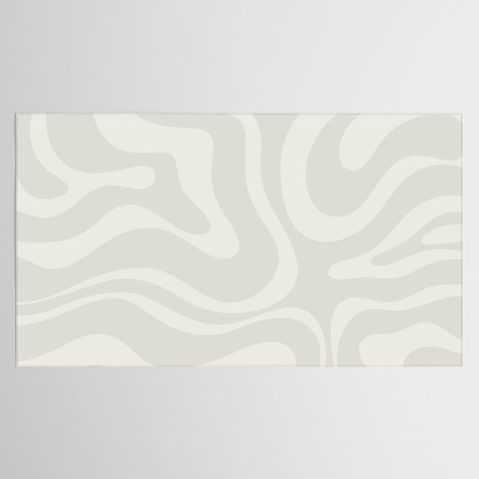 Modern Liquid Swirl Abstract in Bone Tablecloth Gallery Image 2
