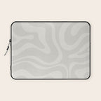 Modern Liquid Swirl Abstract in Bone Laptop Sleeve Gallery Image 1