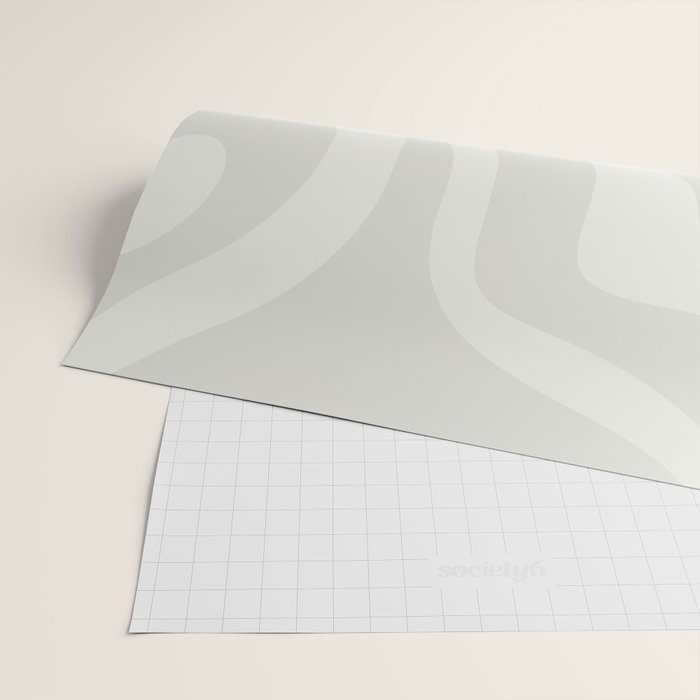Modern Liquid Swirl Abstract in Bone Wrapping Paper Gallery Image 2