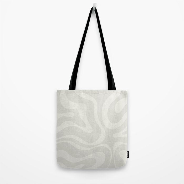 Modern Liquid Swirl Abstract in Bone Tote Bag Gallery Image 2