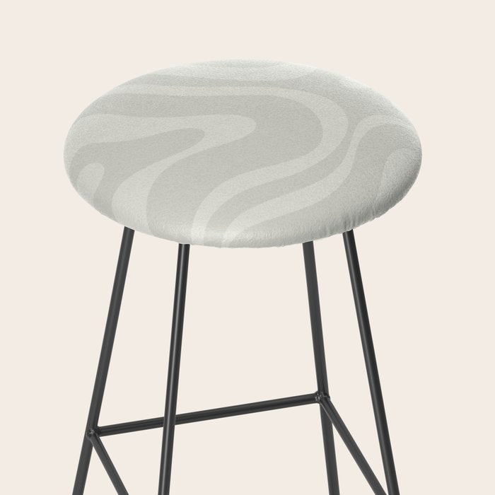 Modern Liquid Swirl Abstract in Bone Stool Gallery Image 2