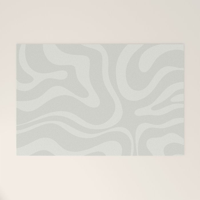 Modern Liquid Swirl Abstract in Bone Welcome Mat Gallery Image 1