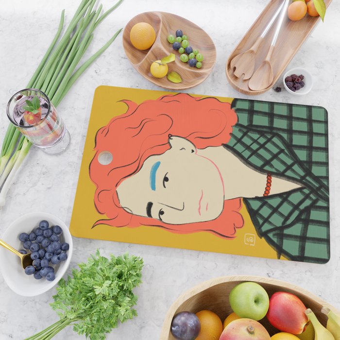 WOOL COAT GIRL Cutting Board Gallery Image 2