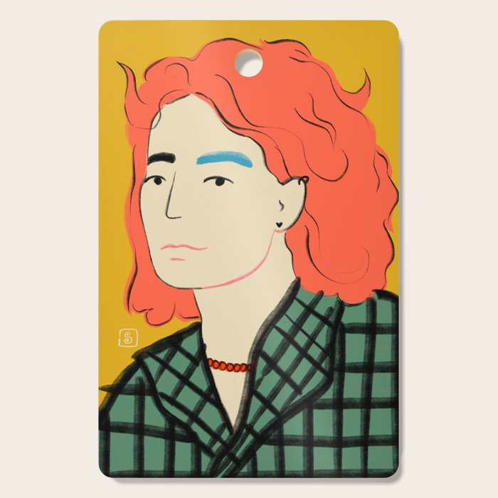 WOOL COAT GIRL Cutting Board Gallery Image 1