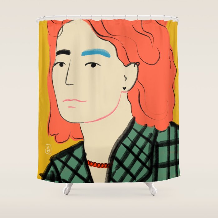 WOOL COAT GIRL Shower Curtain Gallery Image 1