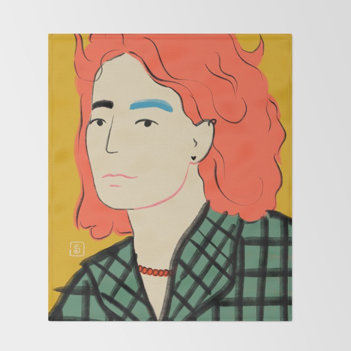 WOOL COAT GIRL Throw Blanket Gallery Image 2