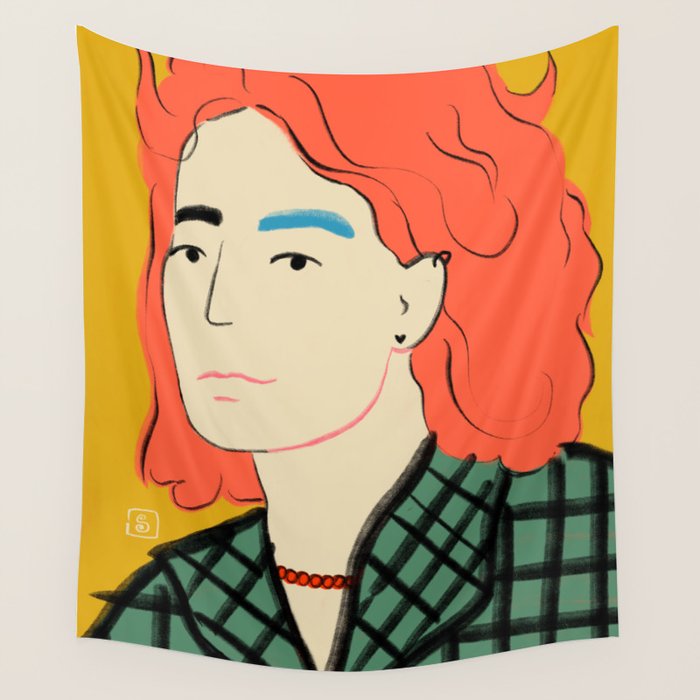 WOOL COAT GIRL Wall Tapestry Gallery Image 4