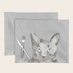 Gray Cat Sketch Placemat Gallery Image 1