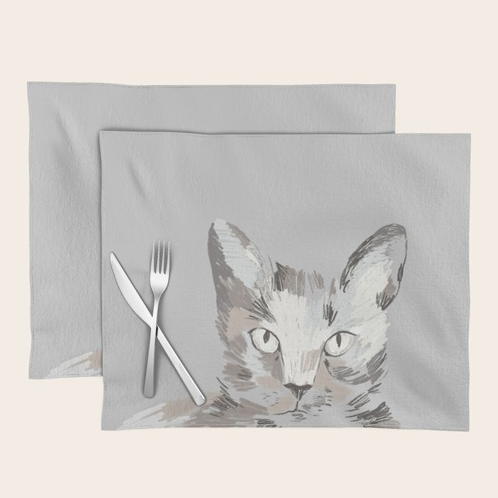 Gray Cat Sketch Placemat Gallery Image 1
