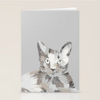 Gray Cat Sketch Stationery Card Gallery Image 2