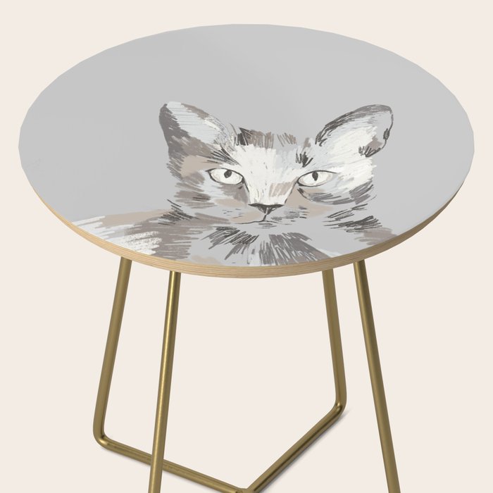 Gray Cat Sketch Side Table Gallery Image 2