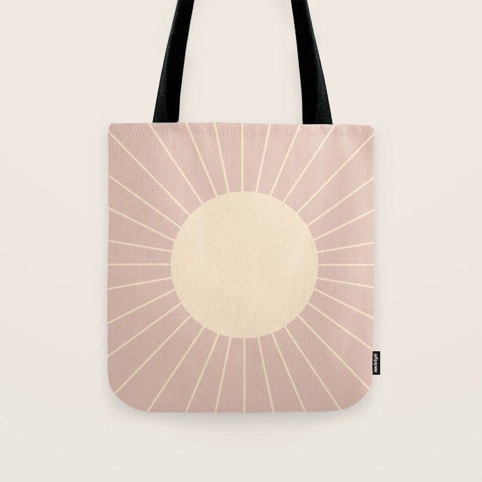 Minimal Sunrays - Neutral Pink Tote Bag Gallery Image 1