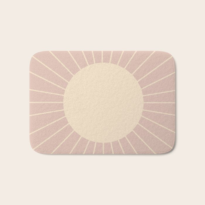 Minimal Sunrays - Neutral Pink Bath Mat Gallery Image 1