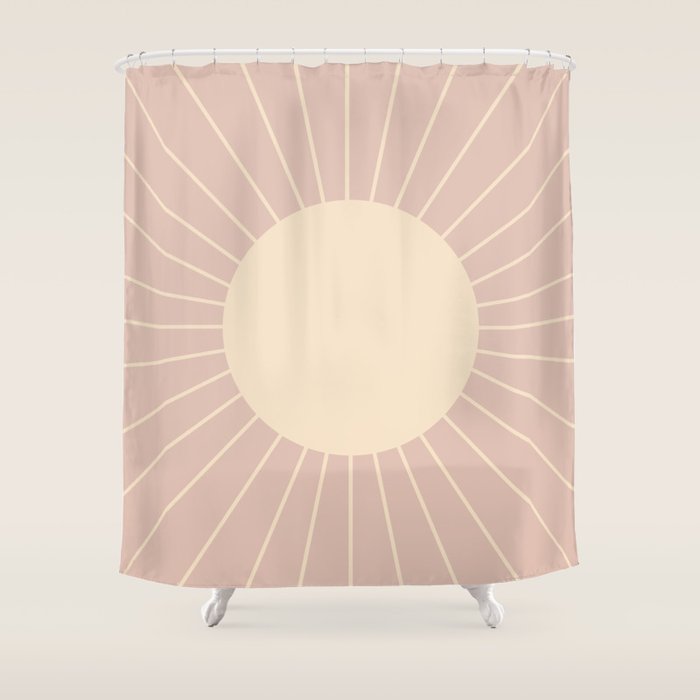 Minimal Sunrays - Neutral Pink Shower Curtain Gallery Image 1