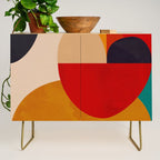 Modern Abstract Mid Century 2 Credenza Gallery Image 1