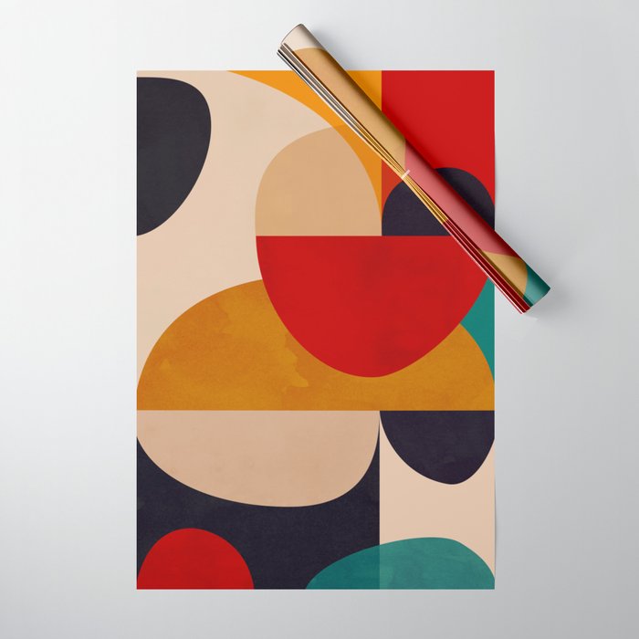Modern Abstract Mid Century 2 Wrapping Paper Gallery Image 1