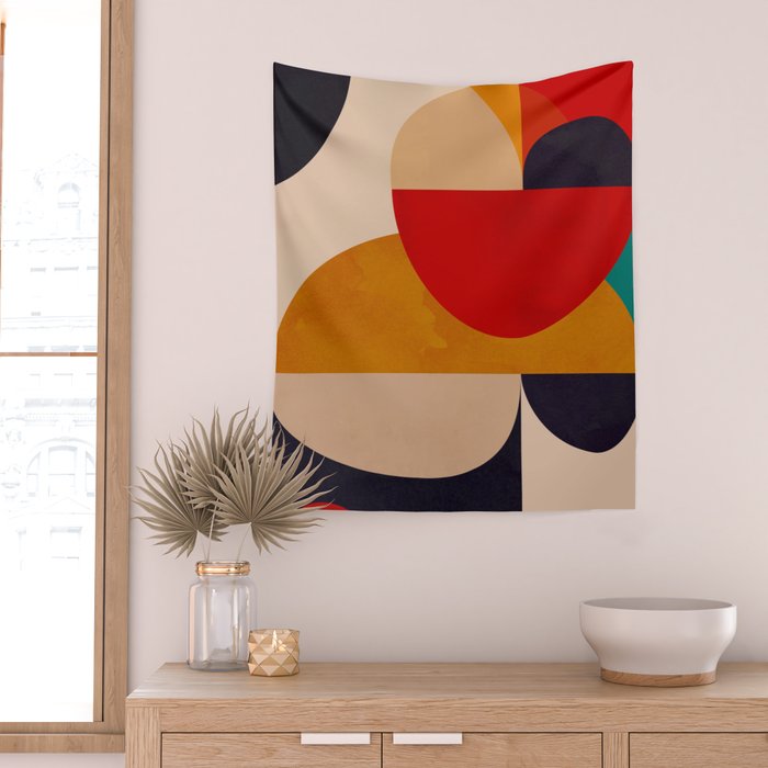Modern Abstract Mid Century 2 Wall Tapestry Gallery Image 2