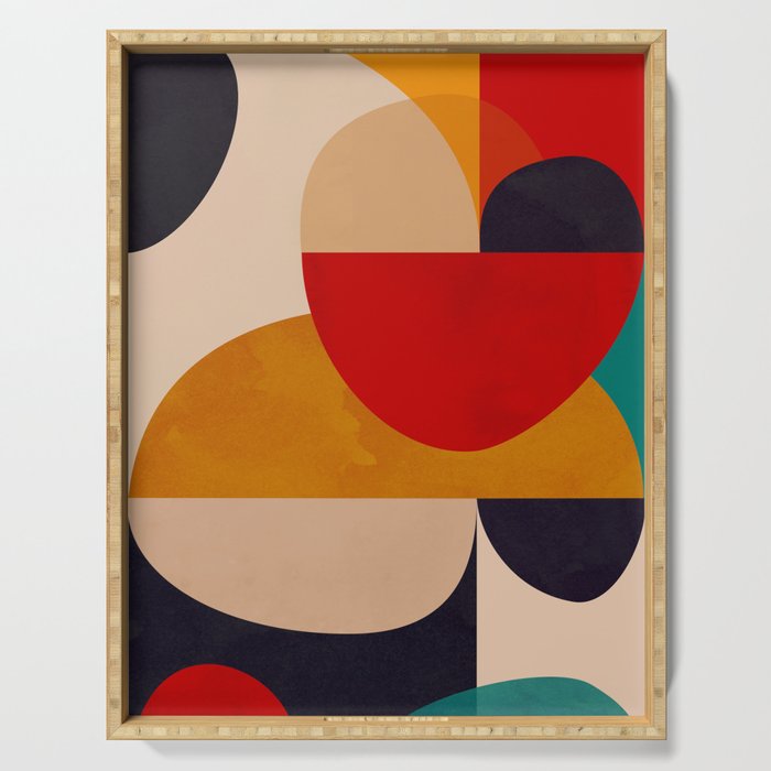 Modern Abstract Mid Century 2 Serving Tray Gallery Image 1