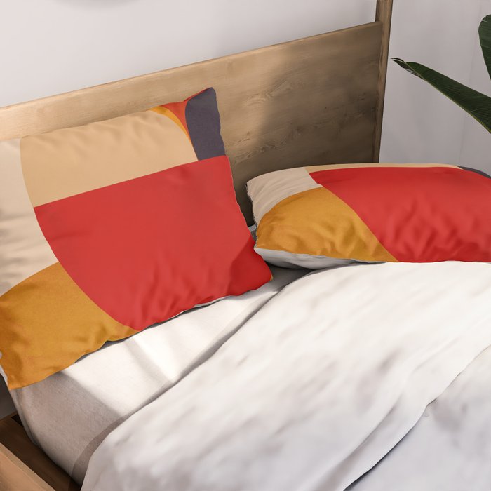 Modern Abstract Mid Century 2 Pillow Sham Gallery Image 2